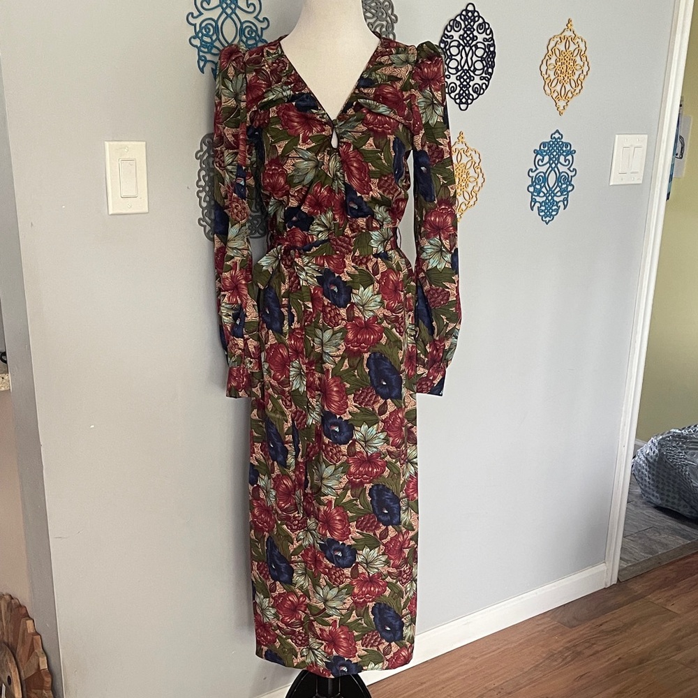 Walter Baker Viva dress Royal Garden Floral Long Sleeve Dress NWT size small